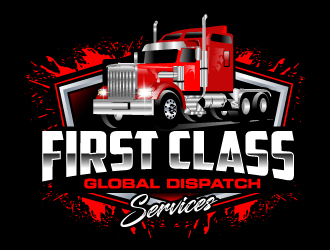 First Class Global Dispatch Services  logo design by Suvendu