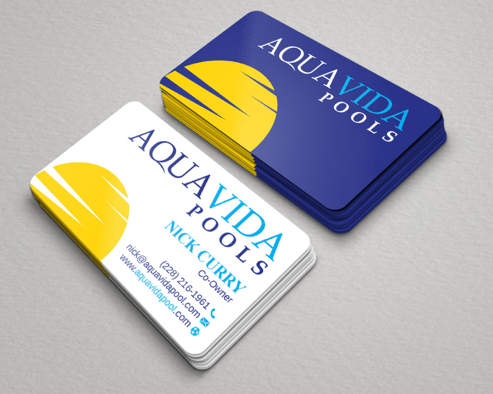 AquaVida Pools logo design by Boomstudioz