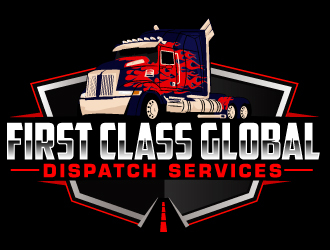 First Class Global Dispatch Services  logo design by ElonStark