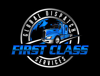 First Class Global Dispatch Services  logo design by daywalker