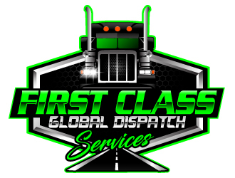 First Class Global Dispatch Services  logo design by Suvendu