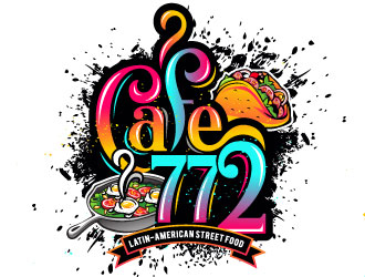 Cafe 772 logo design by REDCROW