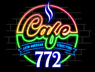 Cafe 772 logo design by REDCROW