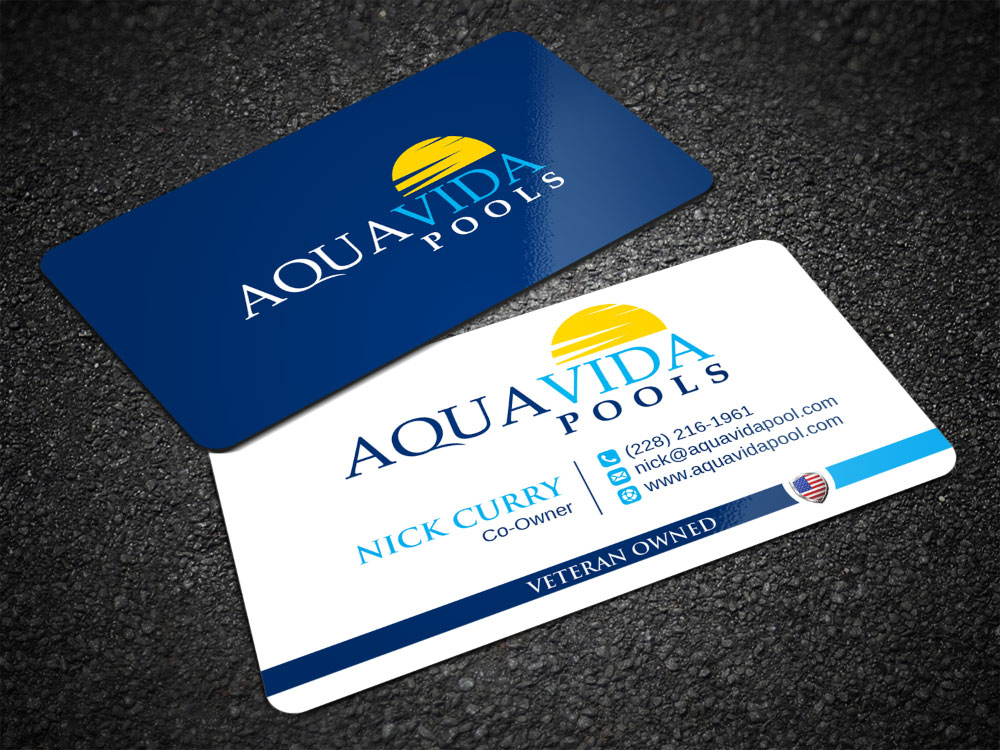 AquaVida Pools logo design by Boomstudioz