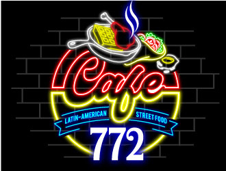 Cafe 772 logo design by REDCROW