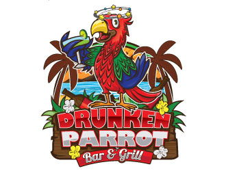 Drunken Parrot Bar & Grill Logo Design - 48hourslogo