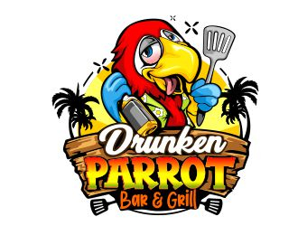 Drunken Parrot Bar & Grill Logo Design - 48hourslogo