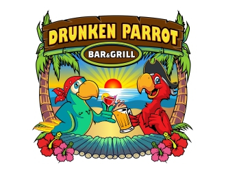 Drunken Parrot Bar & Grill Logo Design - 48hourslogo