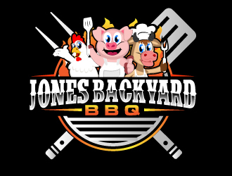 Jones backyard BBQ  logo design by ElonStark