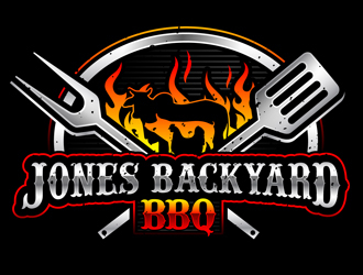 Jones backyard BBQ  logo design by DreamLogoDesign