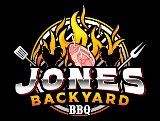 Jones backyard BBQ  logo design by Suvendu