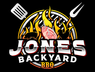 Jones backyard BBQ  logo design by Suvendu