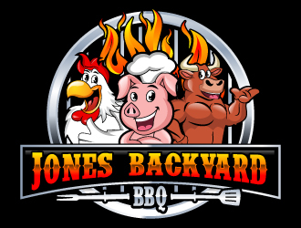 Jones backyard BBQ  logo design by uttam