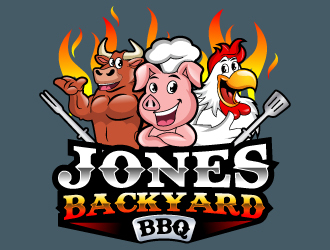 Jones backyard BBQ  logo design by uttam