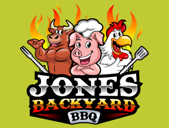 Jones backyard BBQ  logo design by uttam