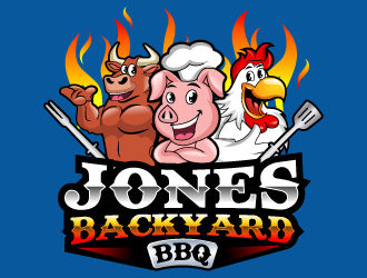 Jones backyard BBQ  logo design by uttam