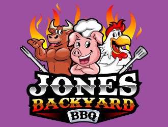 Jones backyard BBQ  logo design by uttam