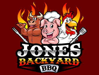 Jones backyard BBQ  logo design by uttam