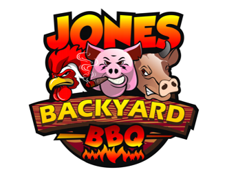 Jones backyard BBQ  logo design by coco