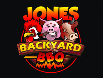 Jones backyard BBQ  logo design by coco