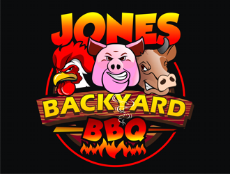 Jones backyard BBQ  logo design by coco