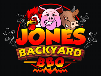 Jones backyard BBQ  logo design by coco