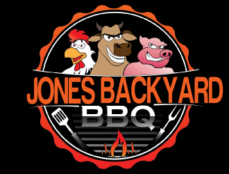 Jones backyard BBQ  logo design by ElonStark