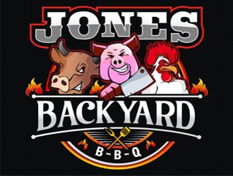 Jones backyard BBQ  logo design by coco