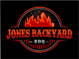 Jones backyard BBQ  logo design by Mardhi